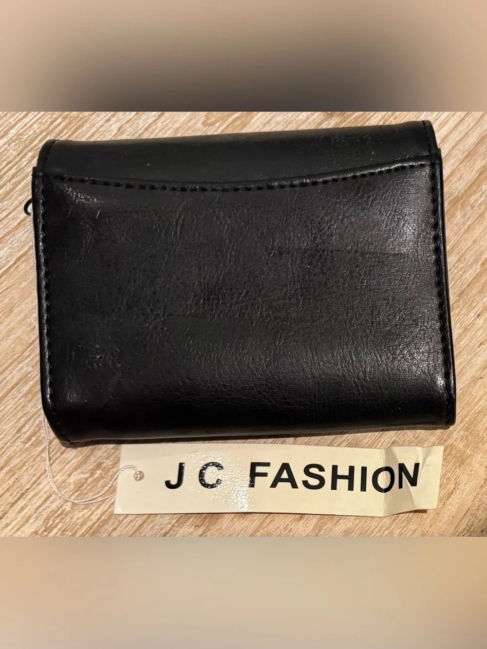 Moda Bella Black Faux Leather Tri-Fold Wallet - Picture 2 of 10